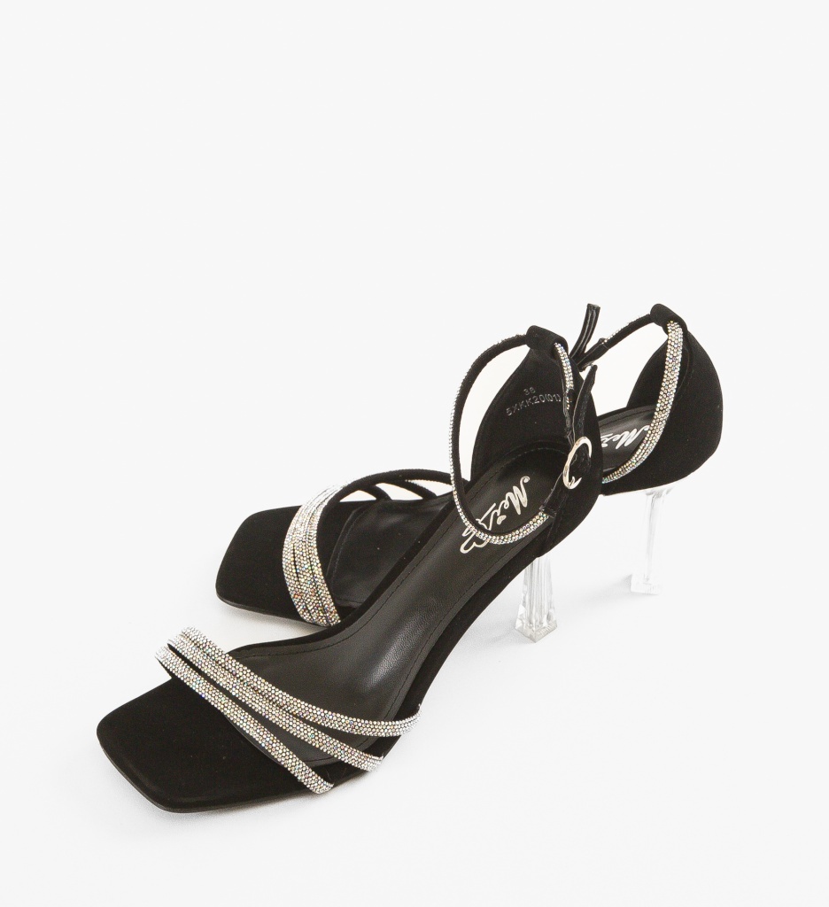 Sandale cu toc Masoro Negre - 4 | YEO