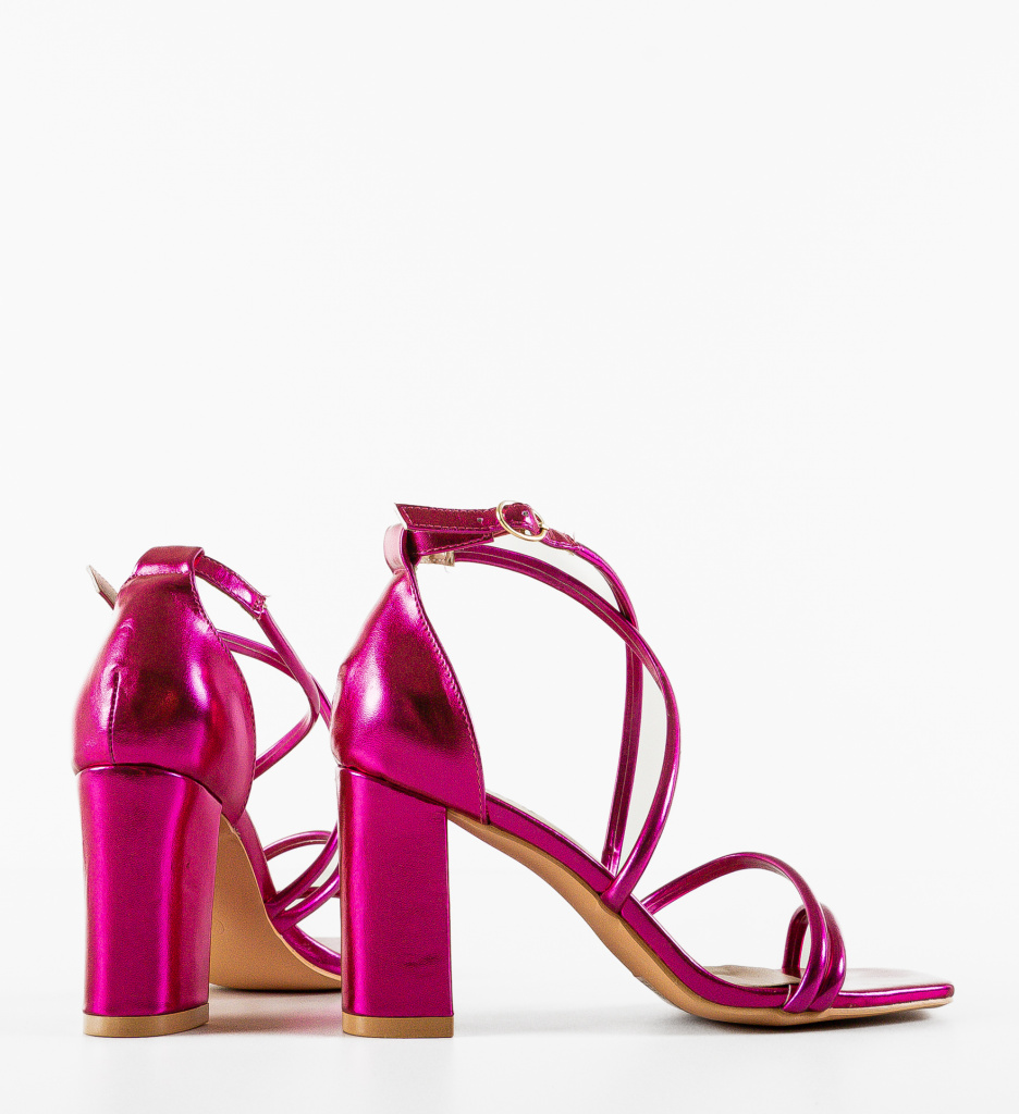 Sandale cu toc Mies Fuchsia - 4 | YEO