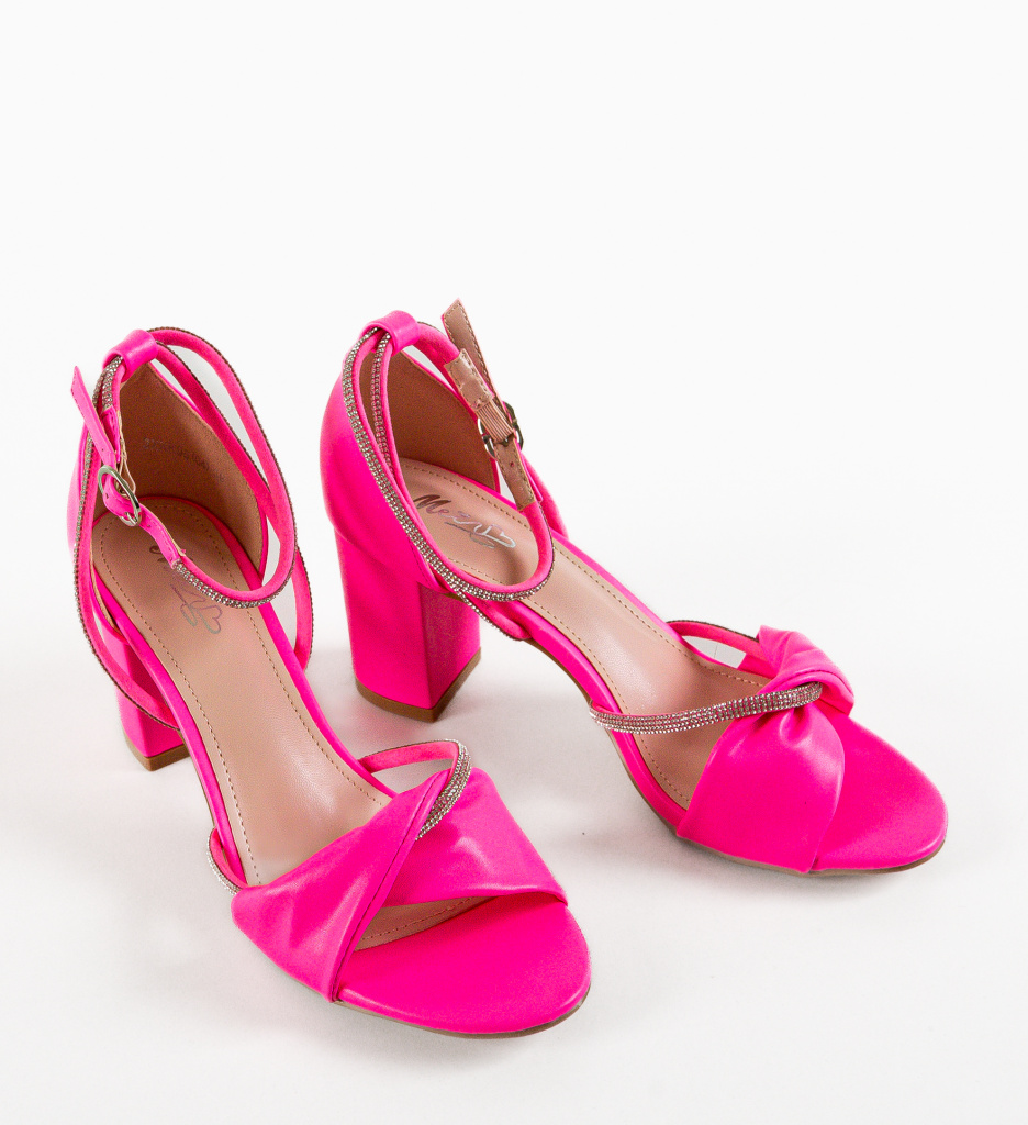 Sandale cu toc Sancre Fuchsia - 5 | YEO