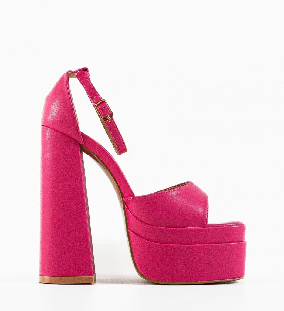 Sandale cu toc Tatenda Fuchsia - 4 | YEO