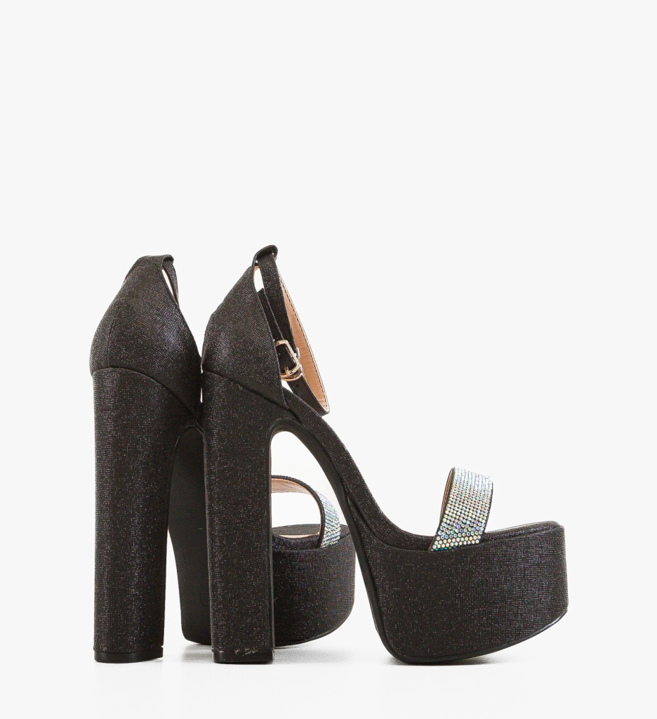 Sandale cu toc Valenby Negri - 4 | YEO