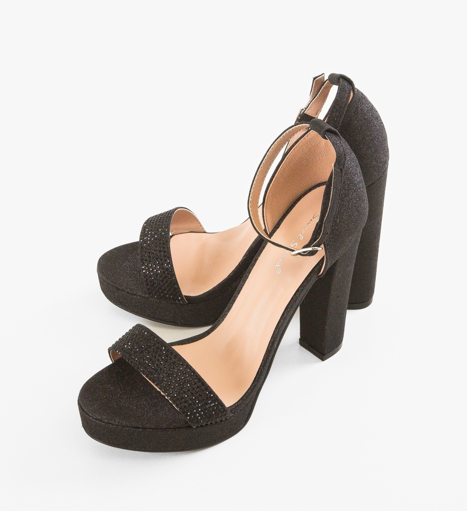 Sandale cu toc Zakaria Negre - 3 | YEO