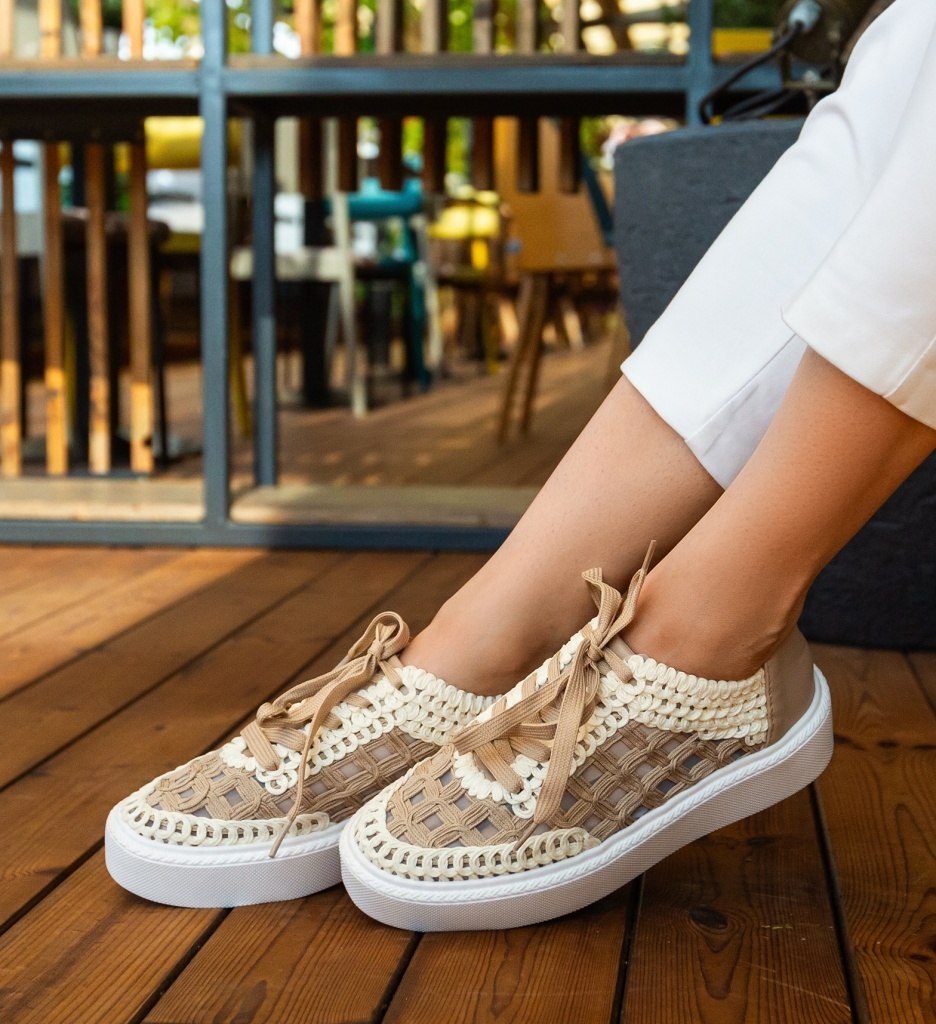 Sneakers dama Aihao Khaki - 1 | YEO