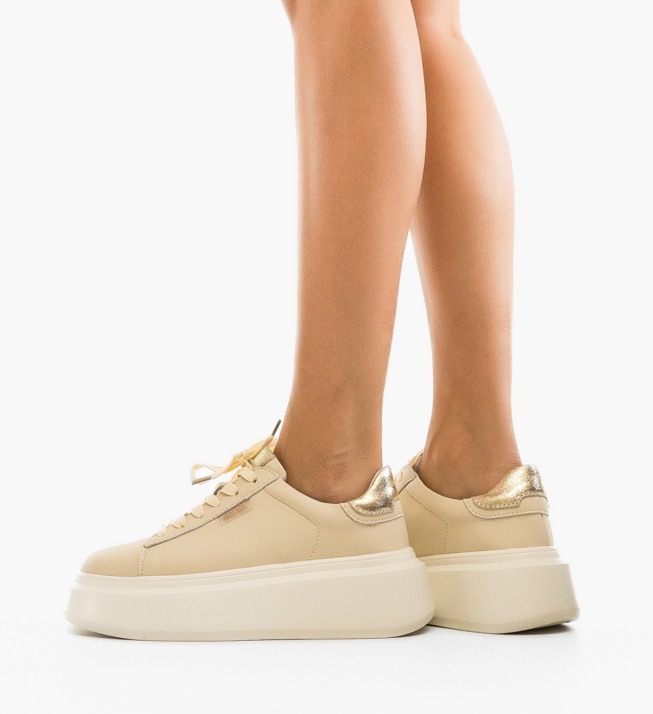 Sneakers dama Byva Bej - 3 | YEO