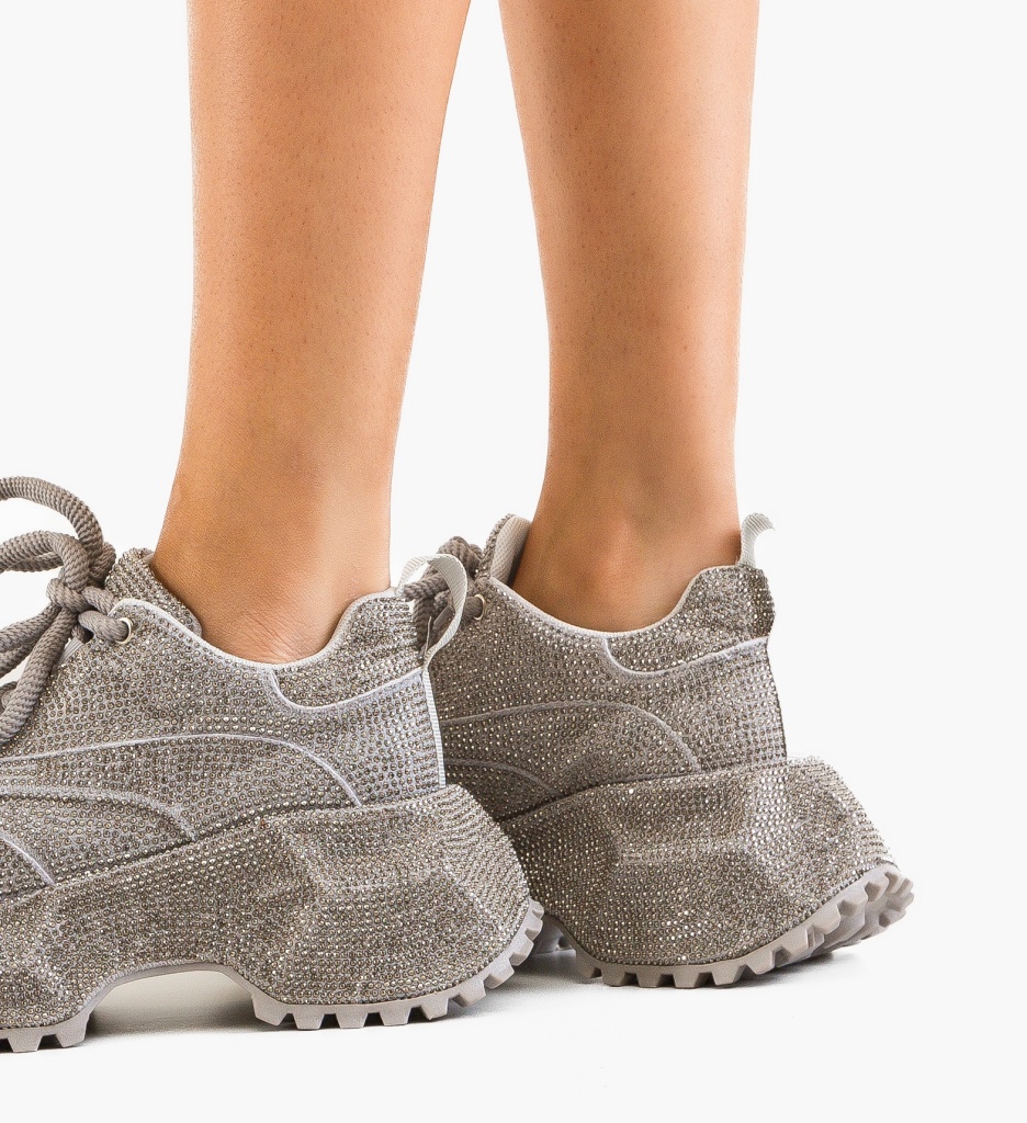 Sneakers dama Juanita Argintii - 4 | YEO