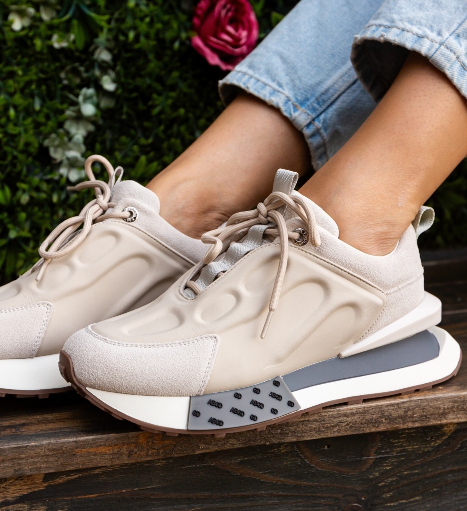 Sneakers dama Kajmer Bej - 4 | YEO