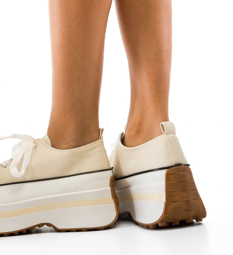 Sneakers dama Marble Bej - 1 | YEO