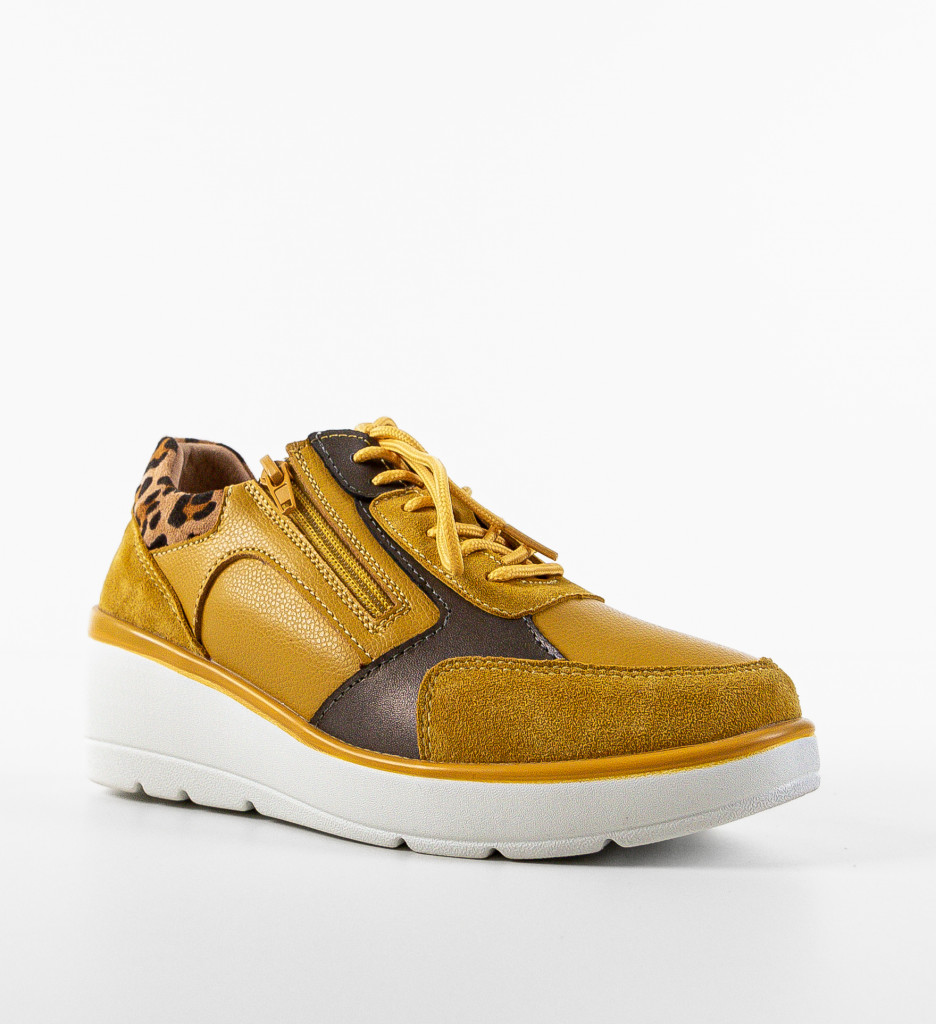 Poze Sneakers dama Nysa Galbeni DePurtat