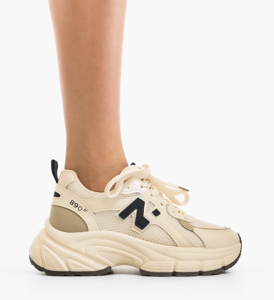 Sneakers dama Serigiu Bej 2 - 5 | YEO