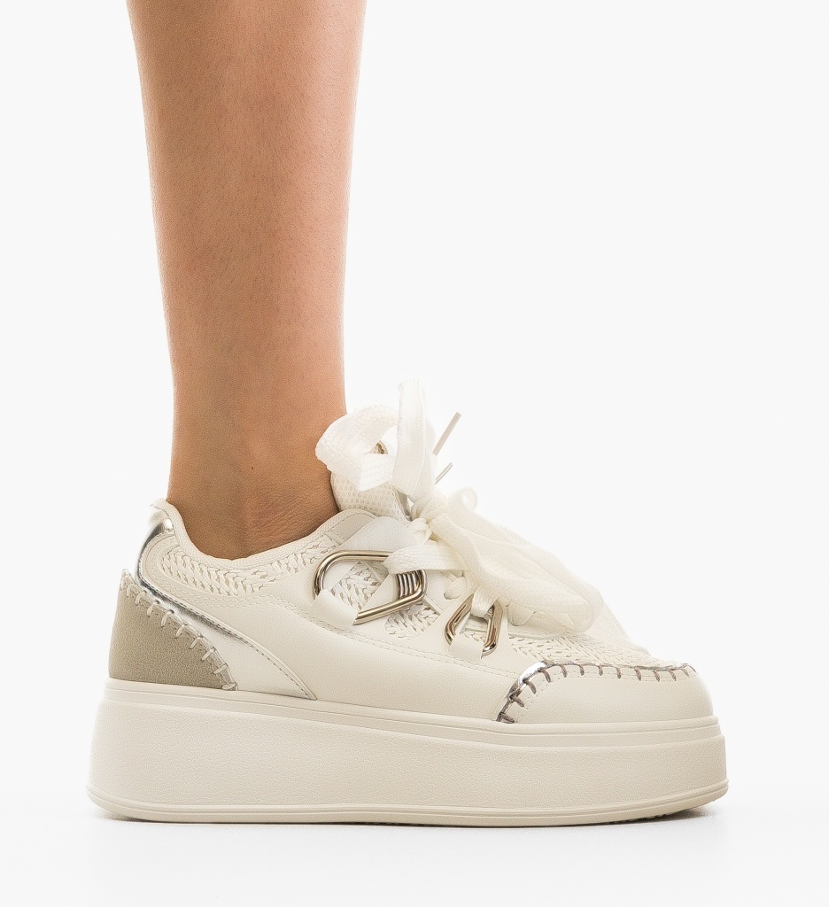 Sneakers dama Verana Argintii - 3 | YEO