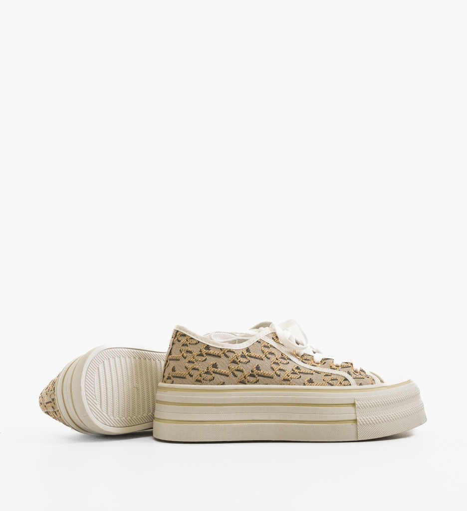 Sneakers dama Vidia Bej - 3 | YEO