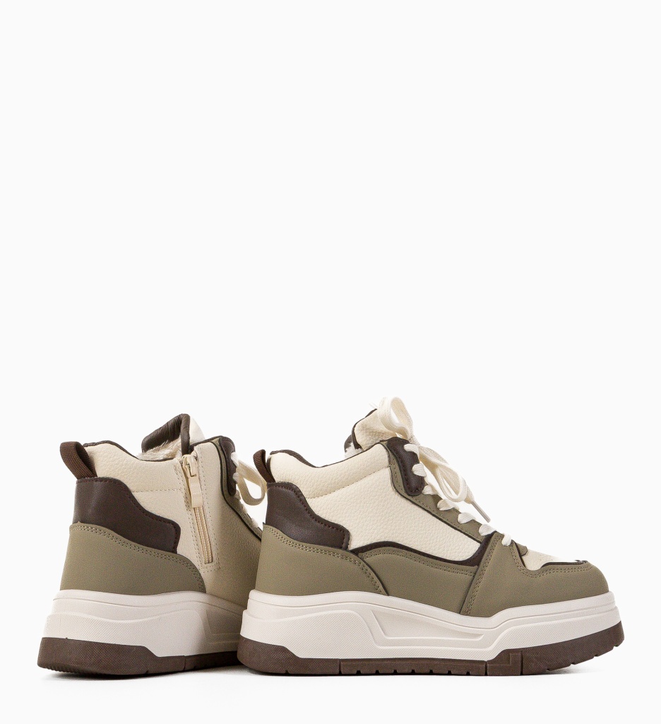 Sneakersi dama Okayta Khaki - 5 | YEO