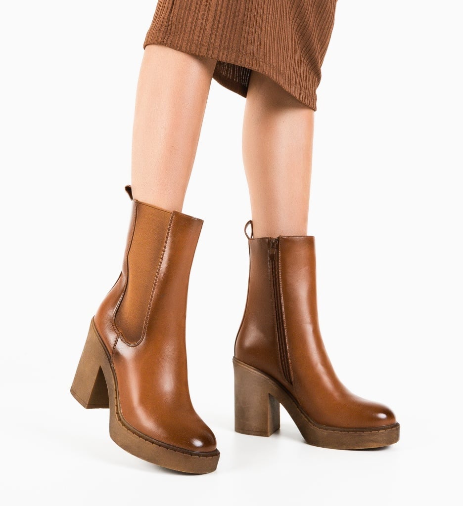 Botine dama Justi Camel - 2 | YEO