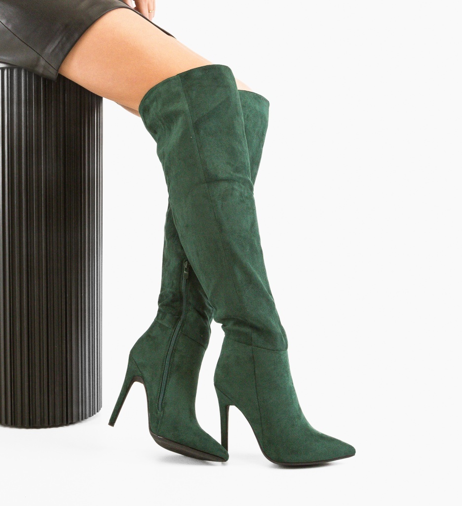 Cizme dama Barb Verzi - 1 | YEO