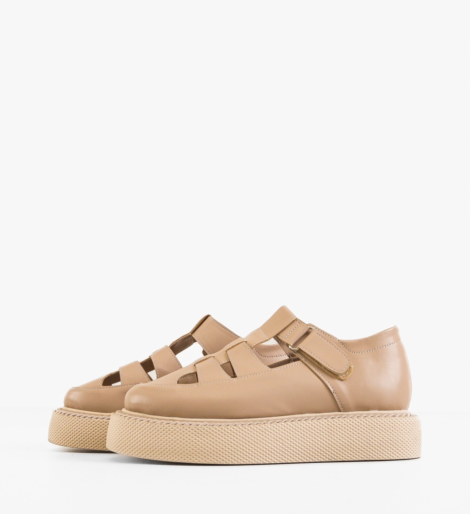 Pantofi Casual Gryndy Nude - 5 | YEO