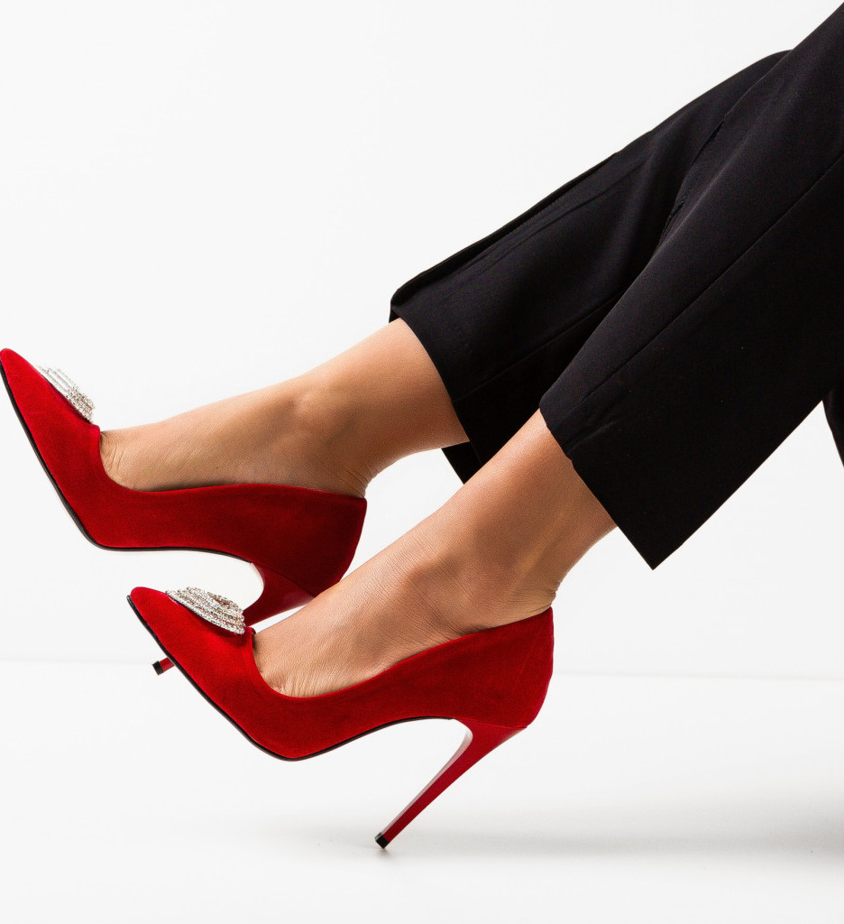 Pantofi cu toc Deltafor Rosii - 1 | YEO