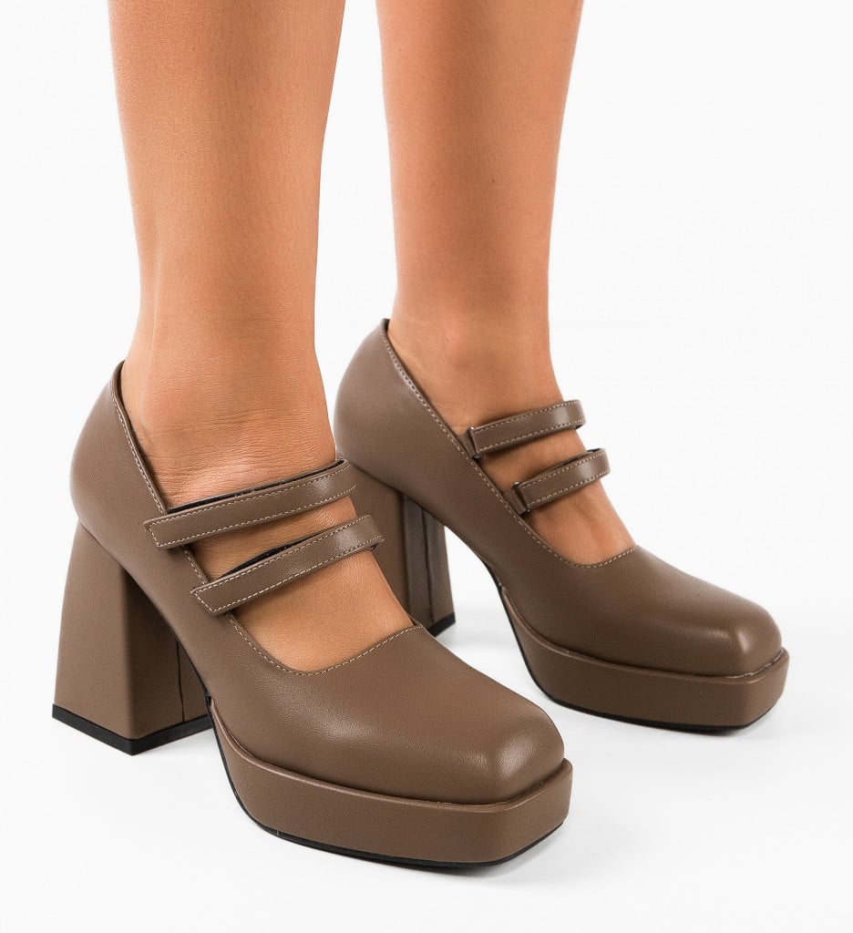 Pantofi dama Freyja Khaki - 1 | YEO