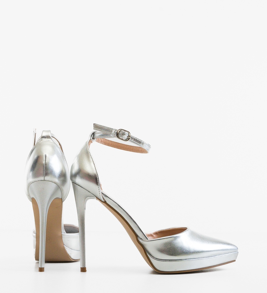 Pantofi dama Kamine Argintii - imagine 3