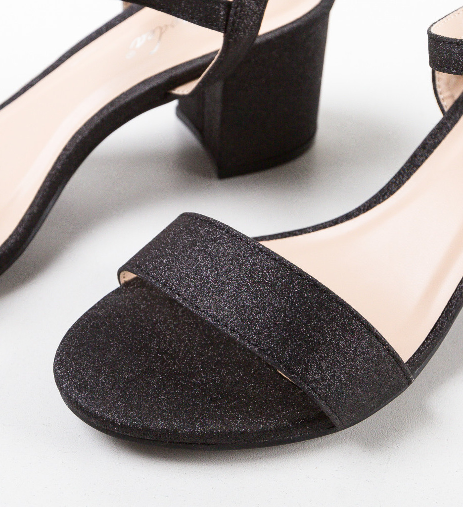 Poze Sandale cu toc Boone Negre depurtat.ro 