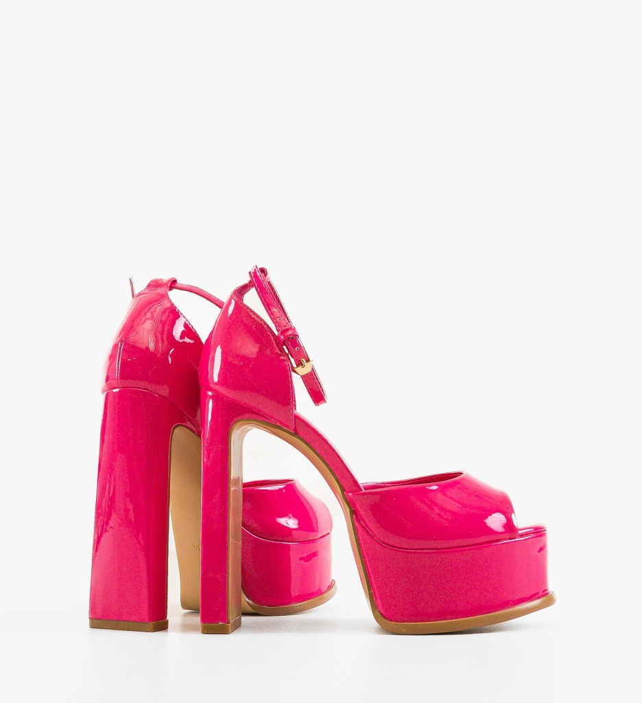 Sandale cu toc Carol Fuchsia - 3 | YEO