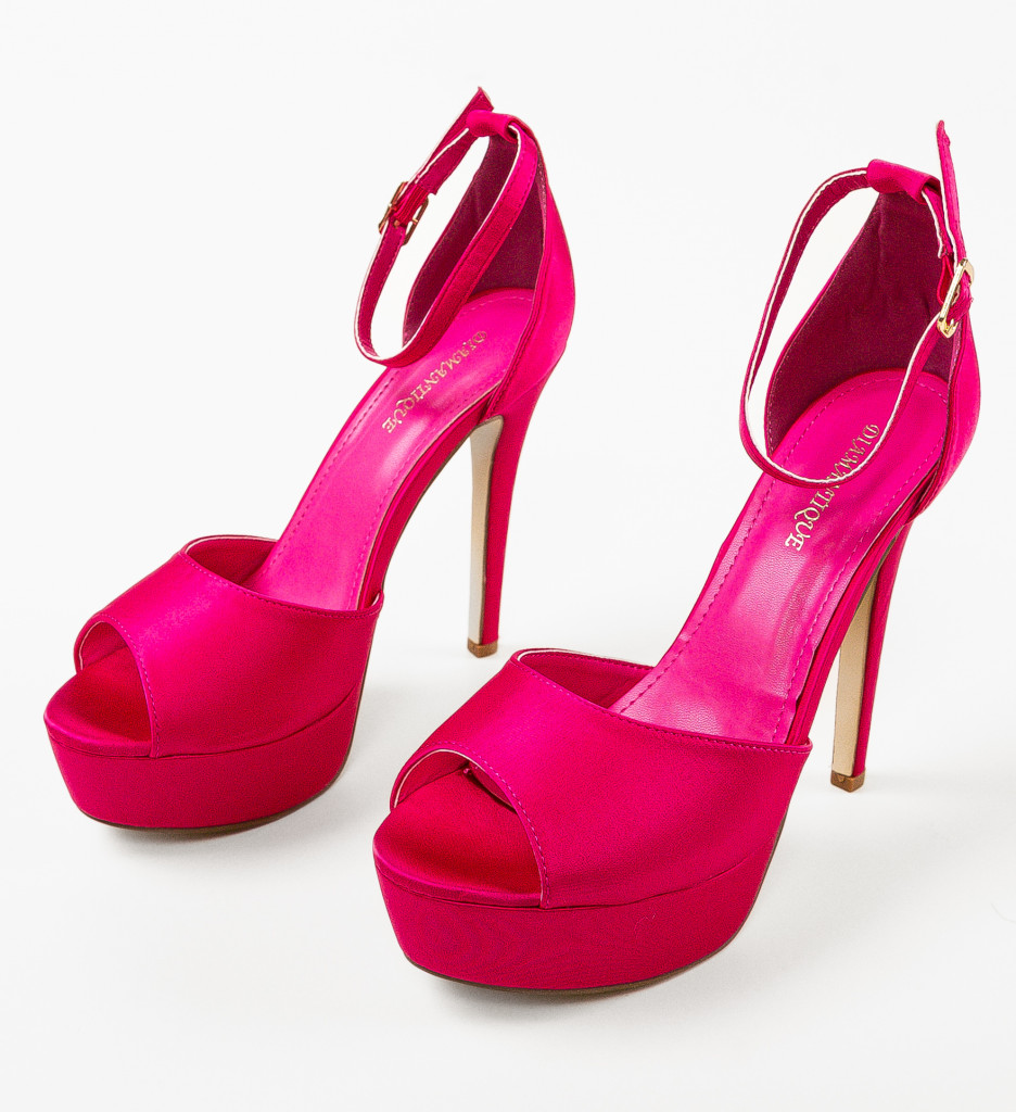 Sandale cu toc Euandro Fuchsia - 3 | YEO