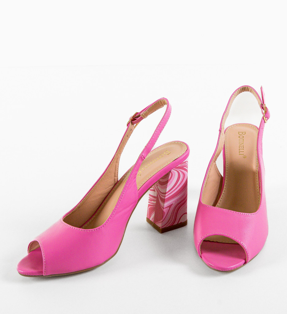 Sandale cu toc Flogre Fuchsia - 5 | YEO