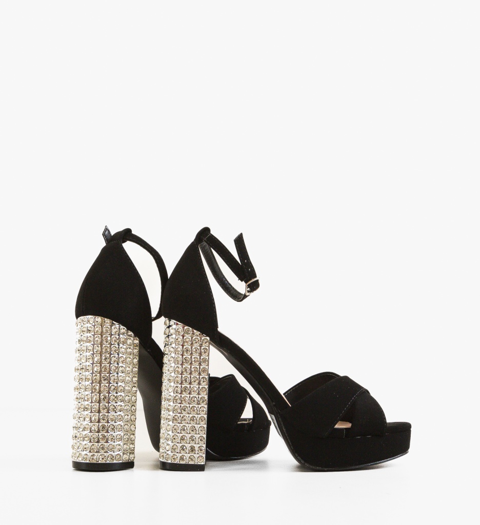 Sandale cu toc Hanse Negre - 2 | YEO