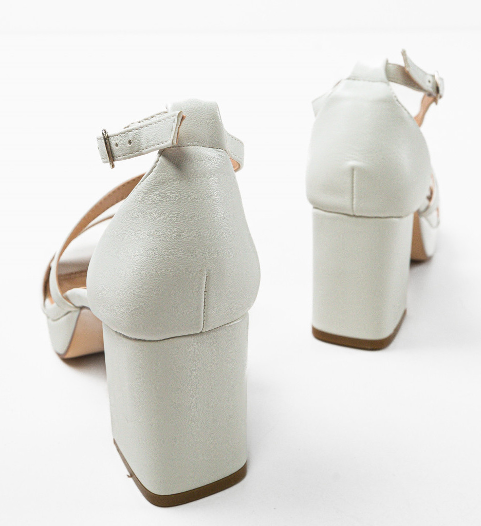 Poze Sandale cu toc Lara Albe depurtat.ro 
