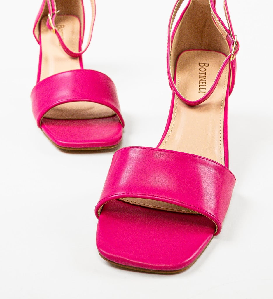 Sandale cu toc Mayare Fuchsia - 5 | YEO