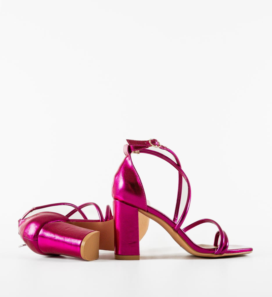 Sandale cu toc Mies Fuchsia - 5 | YEO