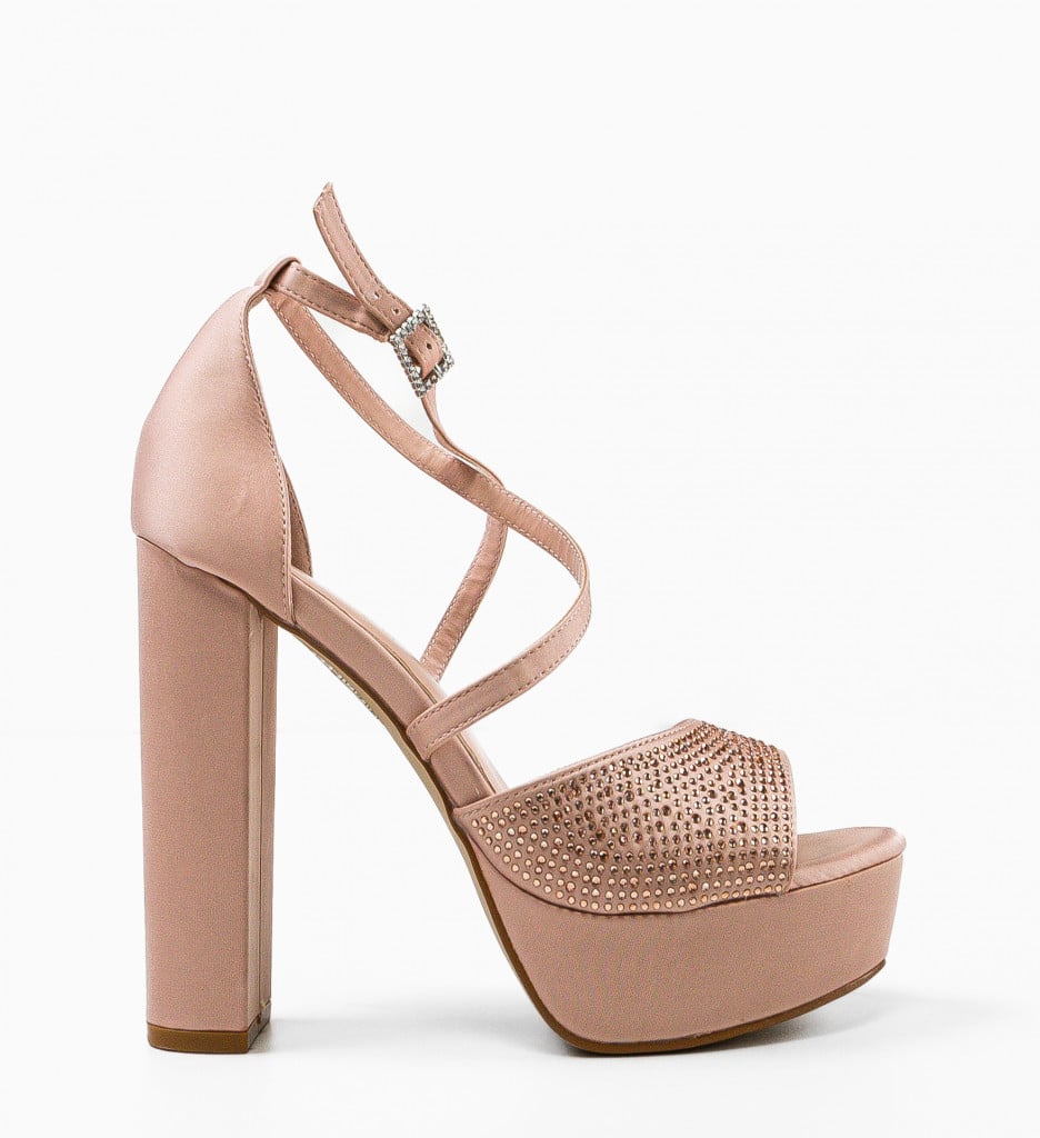 Sandale cu toc Parthen Nude - 3 | YEO