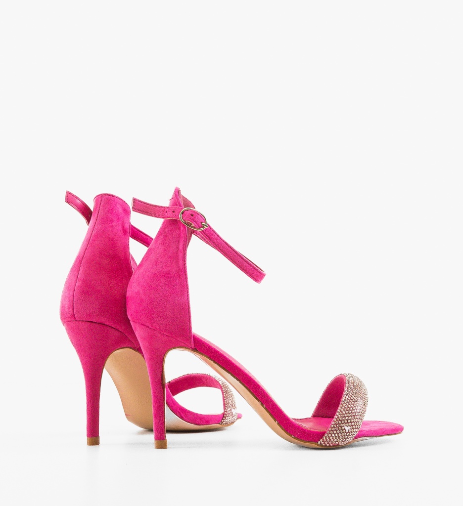 Sandale cu toc Riya Fuchsia - 2 | YEO