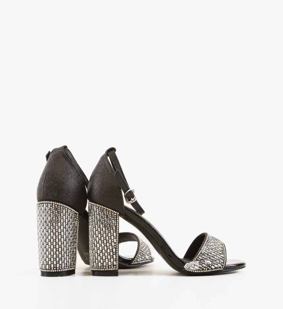 Sandale cu toc Sigma Negre - 3 | YEO