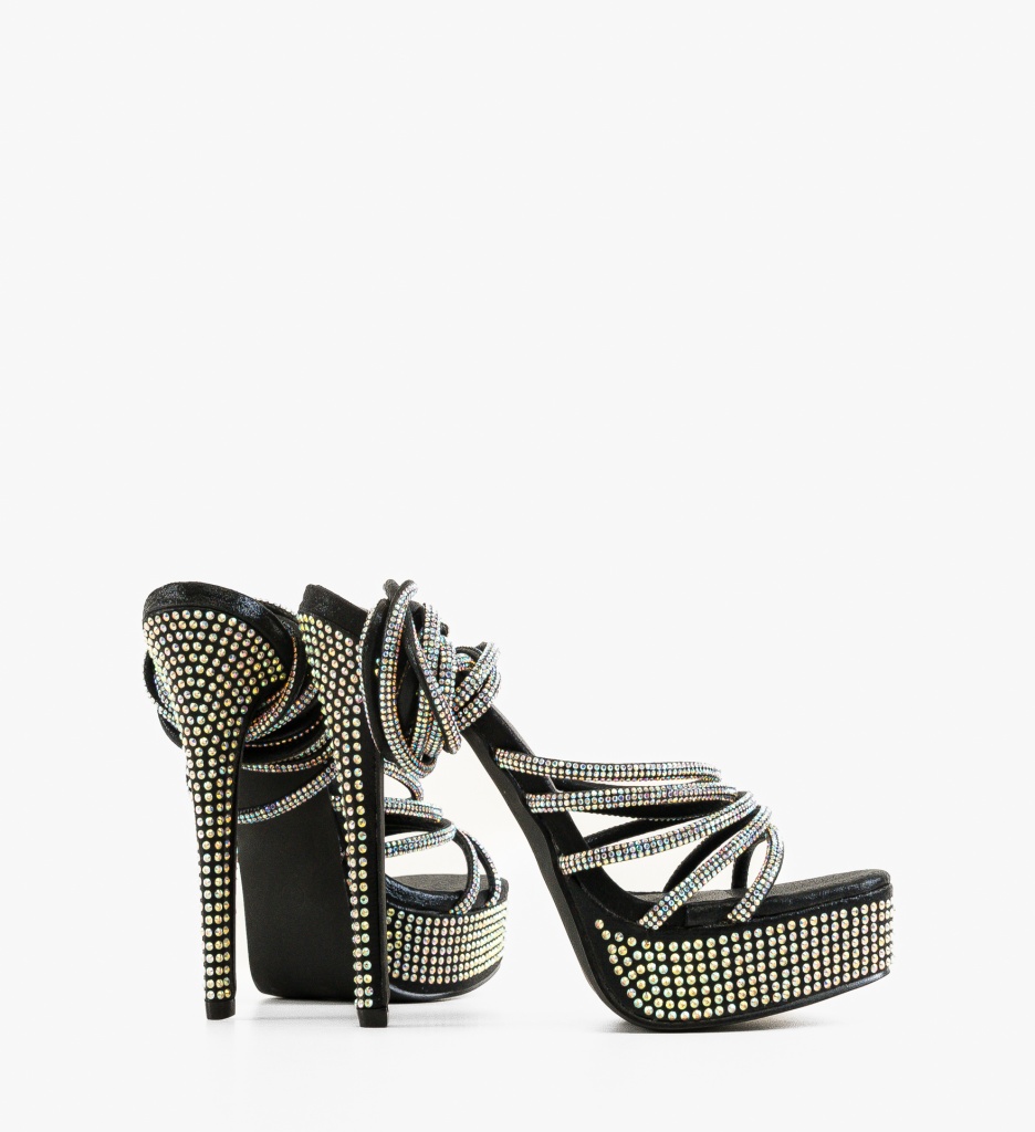 Sandale cu toc Wade Negre - 2 | YEO