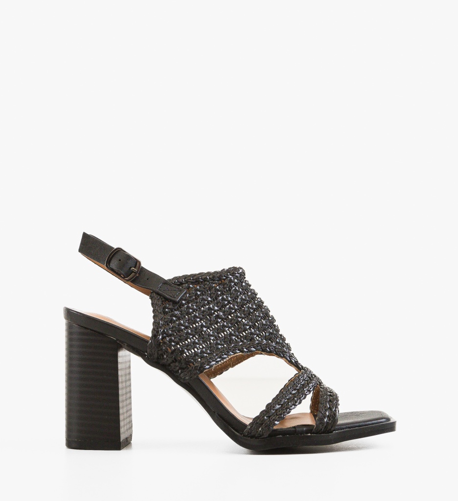 Sandale cu toc Zak Negre - 5 | YEO