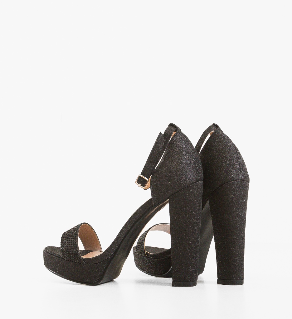 Sandale cu toc Zakaria Negre - 4 | YEO