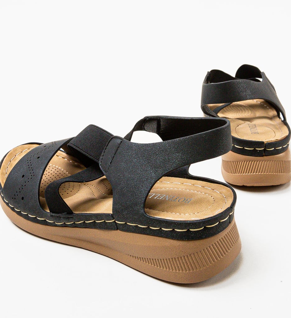 Sandale dama Benton Negre - 5 | YEO