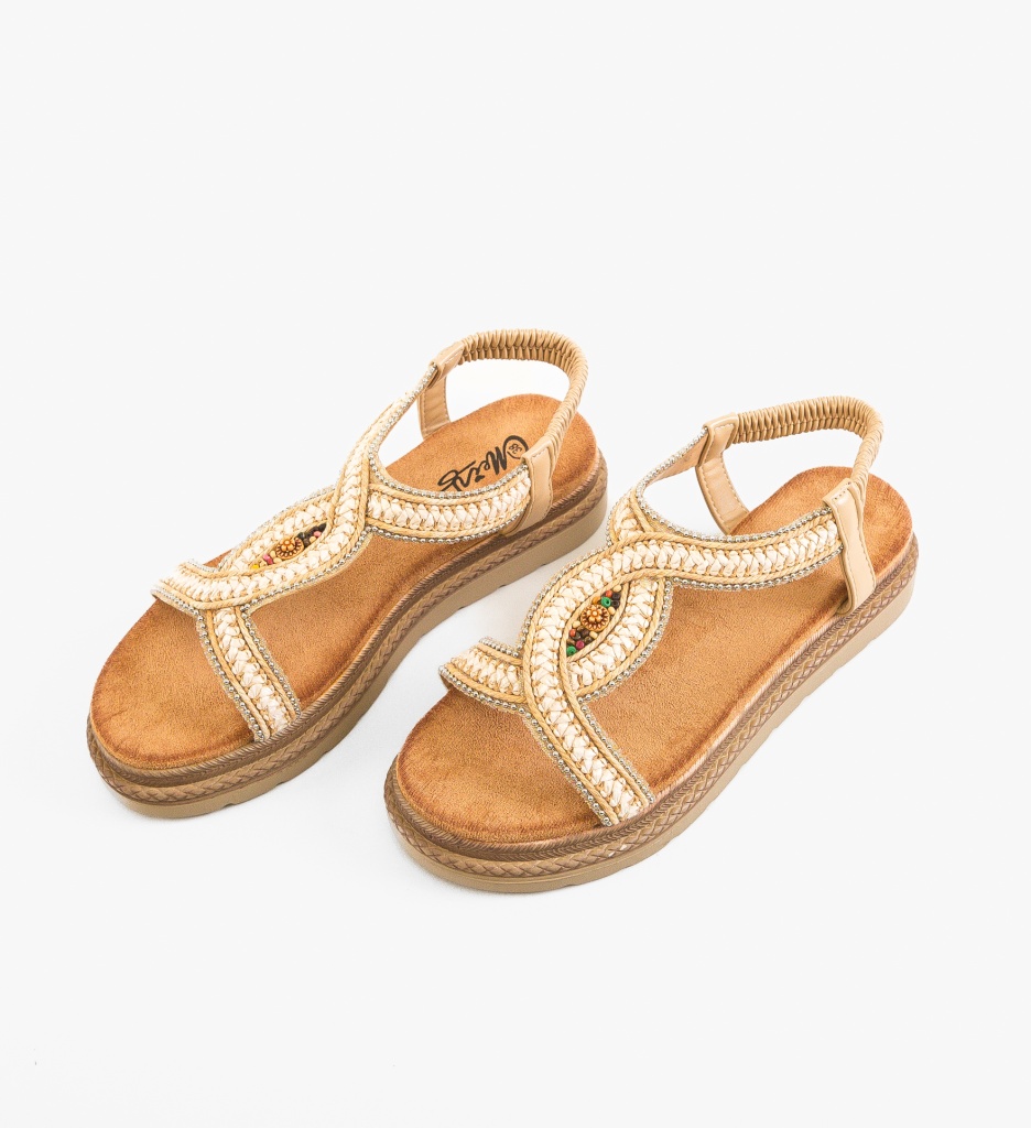 Sandale dama Ruletta Bej - 3 | YEO