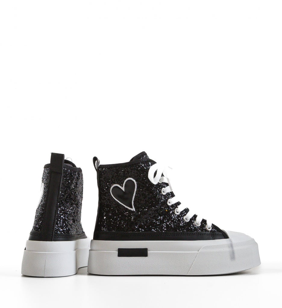 Sneakers dama Cuore Negri - 5 | YEO