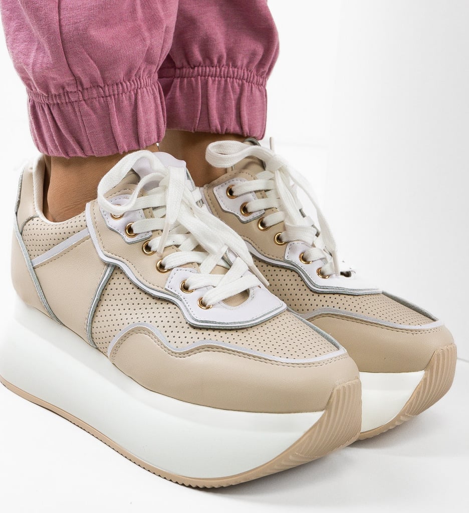 Sneakers dama Emiel Bej - 4 | YEO