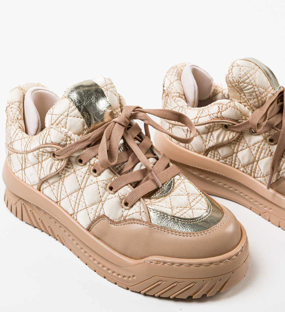 Sneakers dama Gaston Bej - 5 | YEO