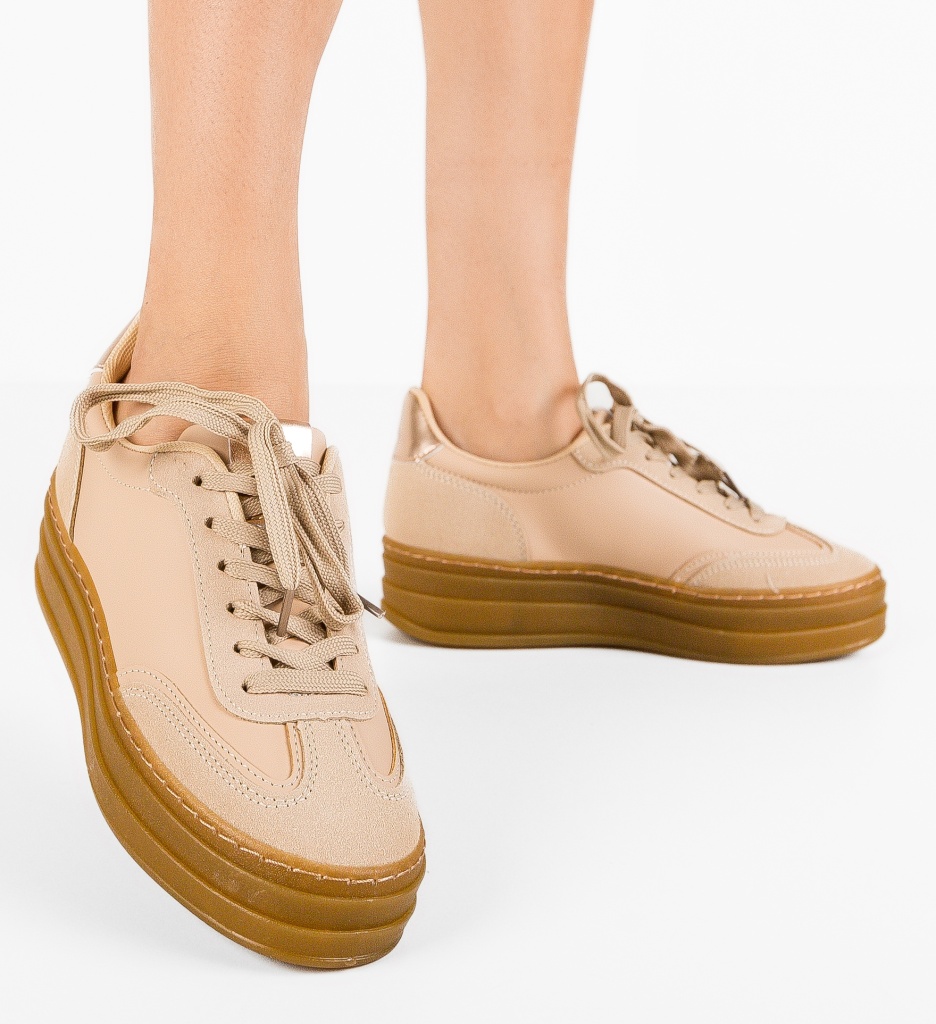 Sneakers dama Jaswin Khaki - 1 | YEO