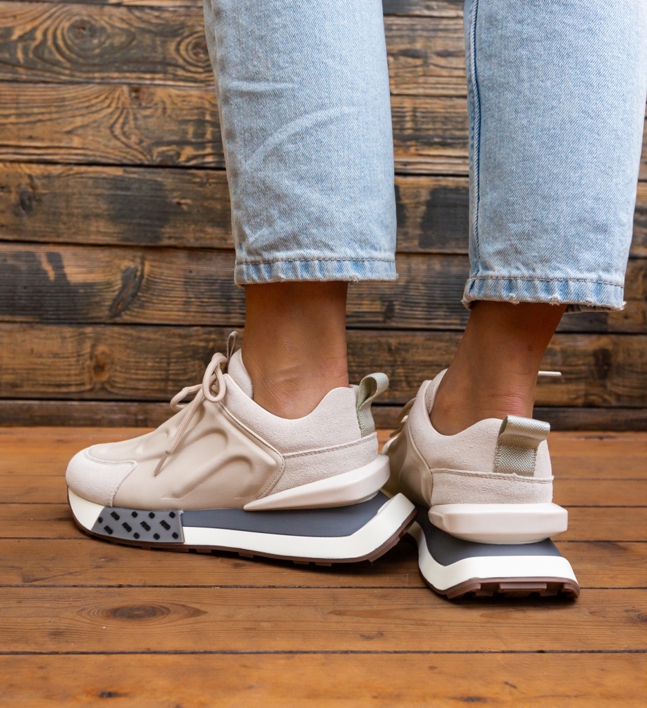 Sneakers dama Kajmer Bej - 5 | YEO