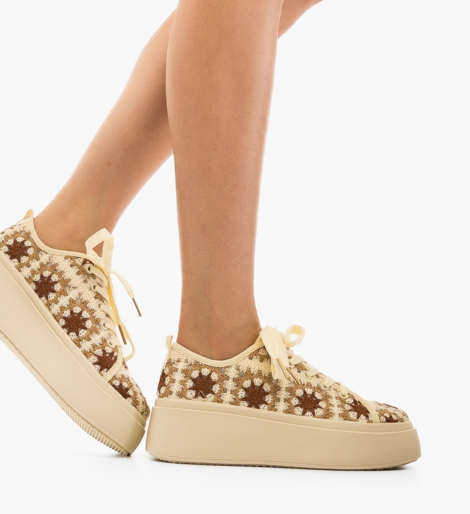 Sneakers dama Maxima Bej - 1 | YEO