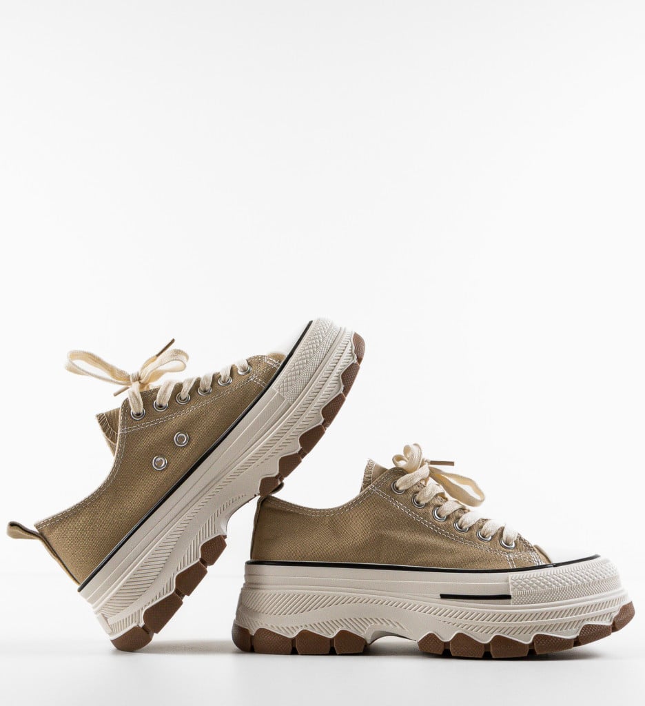 Sneakers dama Ponce Khaki - 4 | YEO