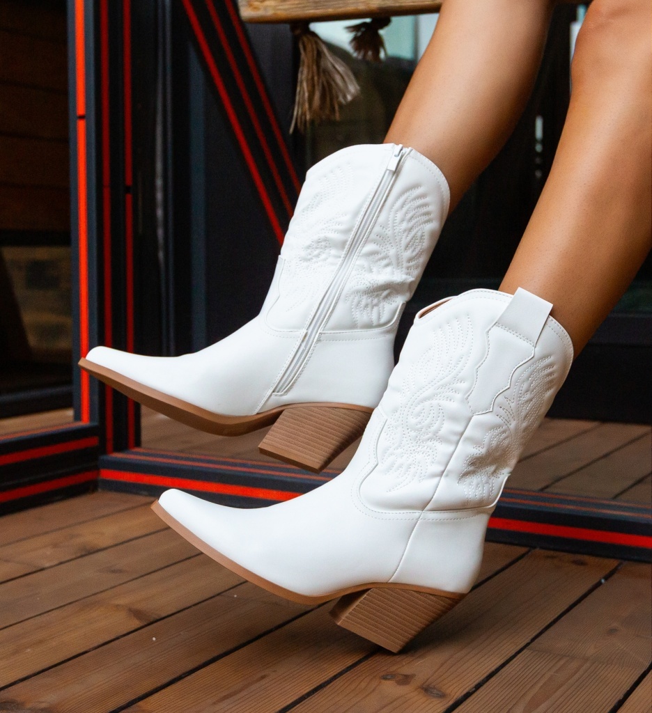Botine dama Aspasia Albe - 2 | YEO
