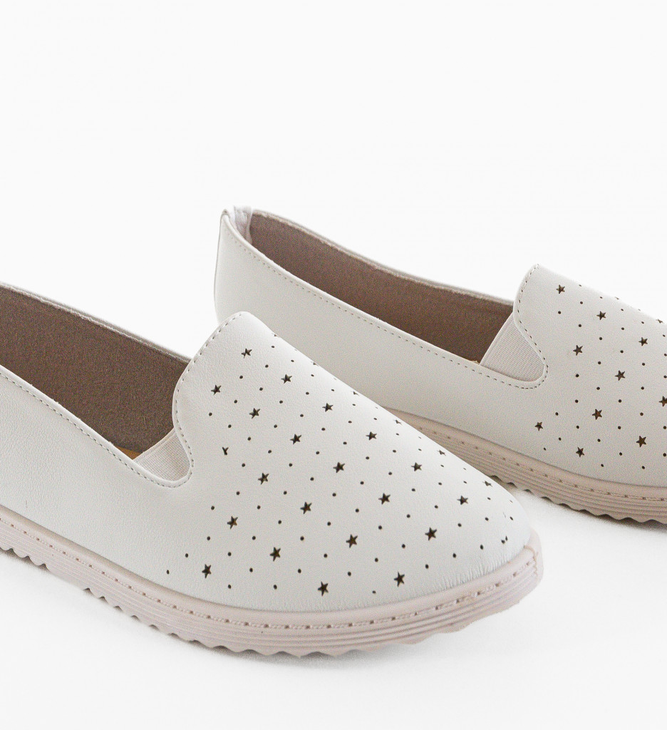 Espadrile Casual Starru Albe - 5 | YEO