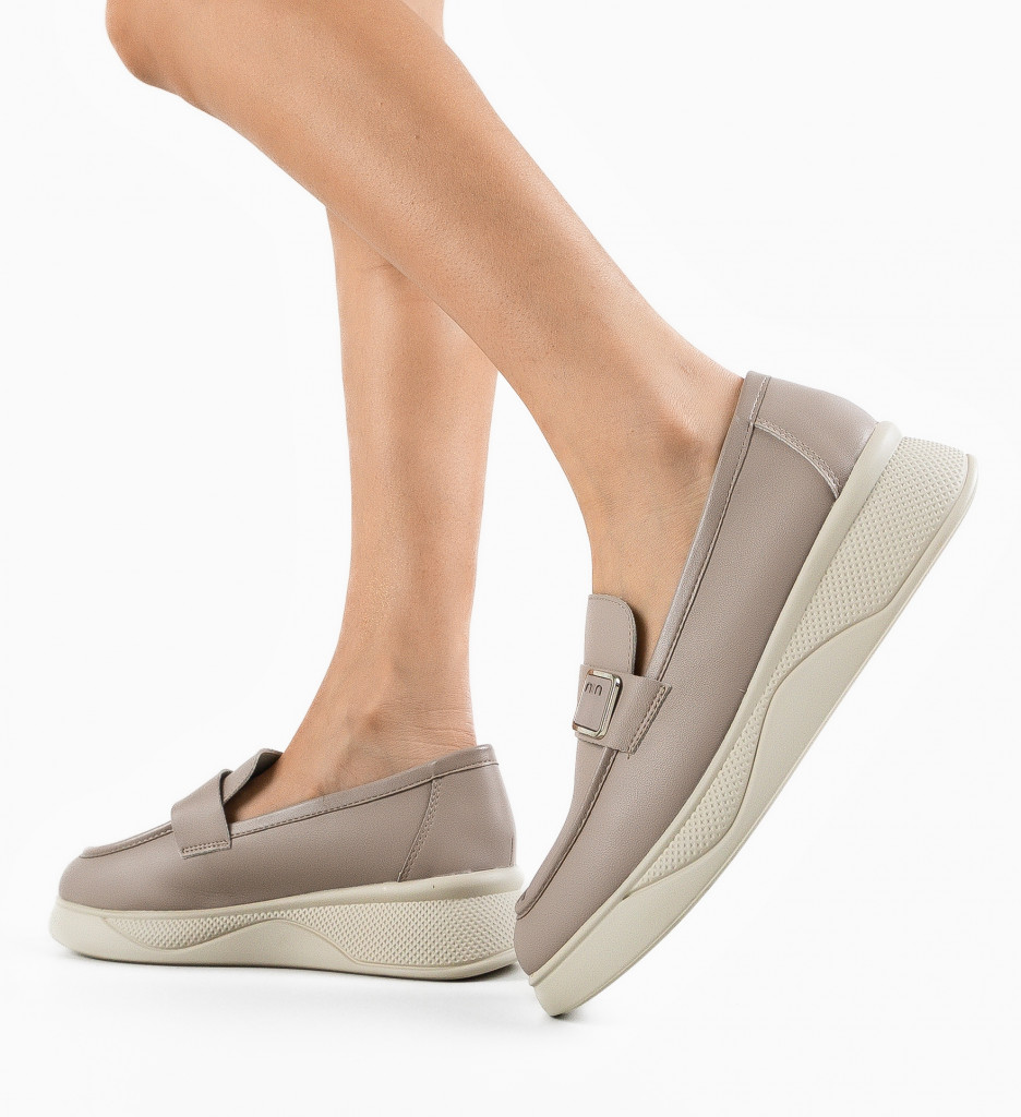 Pantofi casual dama Catlyn Khaki - 3 | YEO