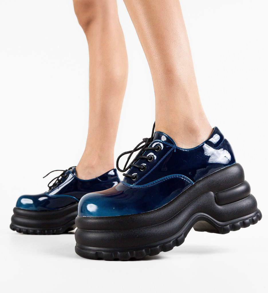 Pantofi Casual dama Genevya Albastri - 2 | YEO