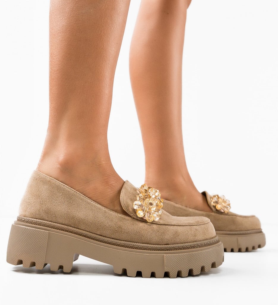 Pantofi casual dama Scarlett Khaki - 1 | YEO